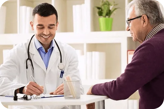 Doctor consulting with an older patient – healthcare interpreting and translation
